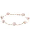 Rose Gold Freshwater Cultured Pearl Tin Cup Bracelet 14K