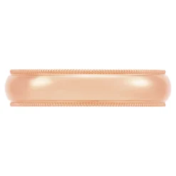 Rose Gold Polished Edge Milgrain Comfort Fit 5mm Band 18K