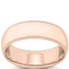 Rose Gold Polished Milgrain Edge Comfort Fit 7mm Band 14K