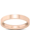 Rose Gold Polished Pipe Comfort Fit 3mm Band 18K