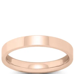Rose Gold Polished Pipe Comfort Fit 3mm Band 18K