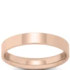 Rose Gold Polished Pipe Comfort Fit 4mm Band 14K