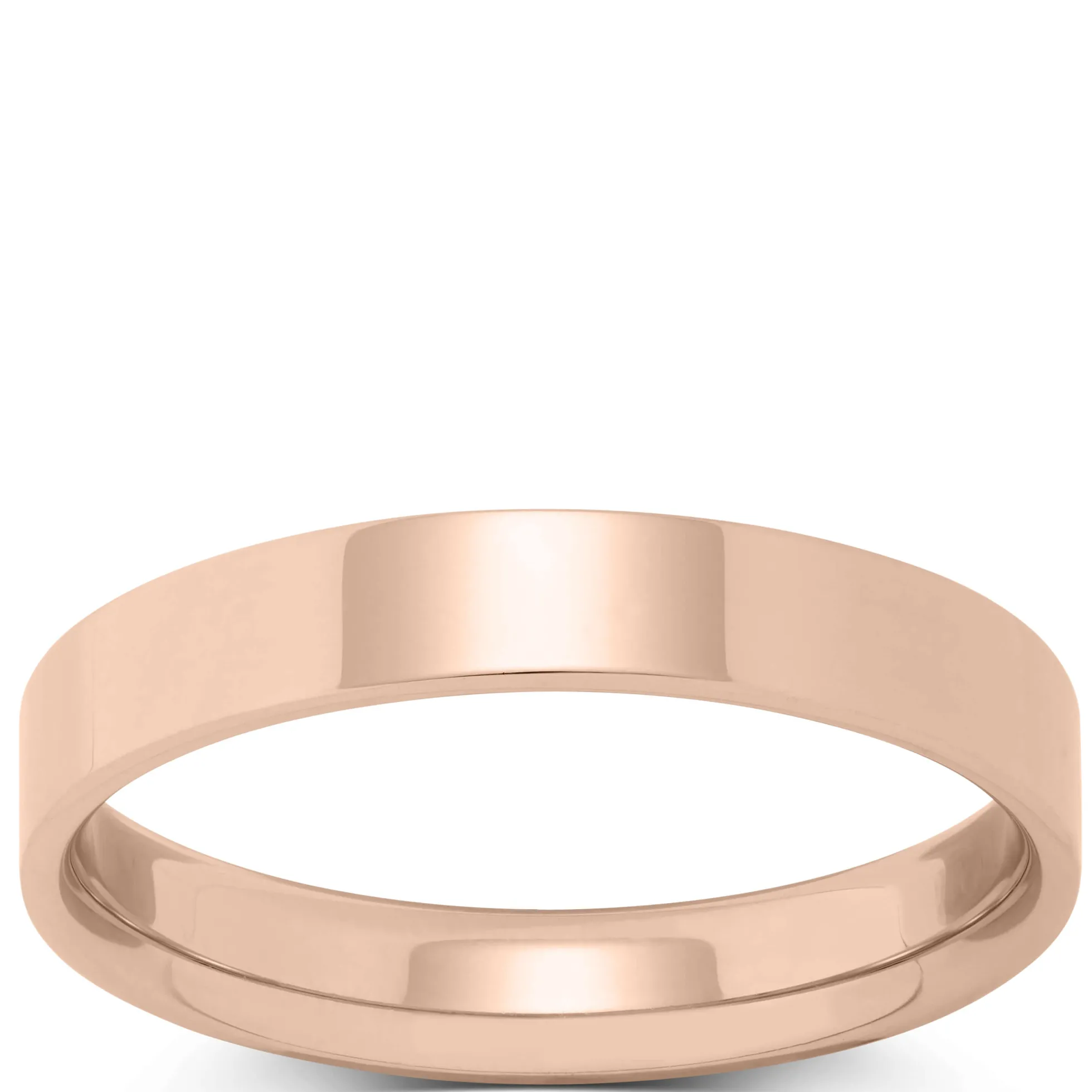 Rose Gold Polished Pipe Comfort Fit 4mm Band 18K