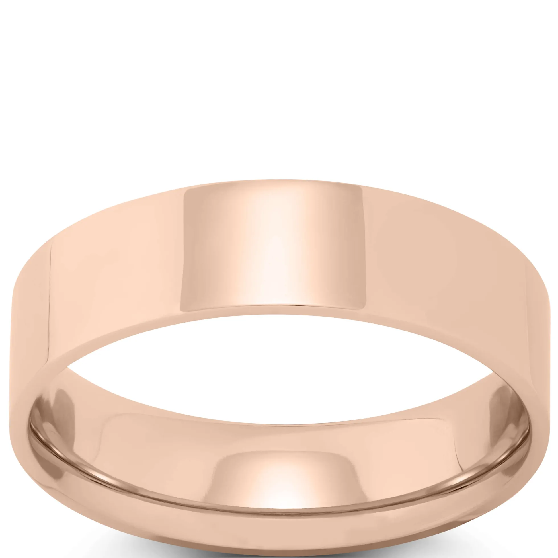 Rose Gold Polished Pipe Comfort Fit 6mm Band 14K