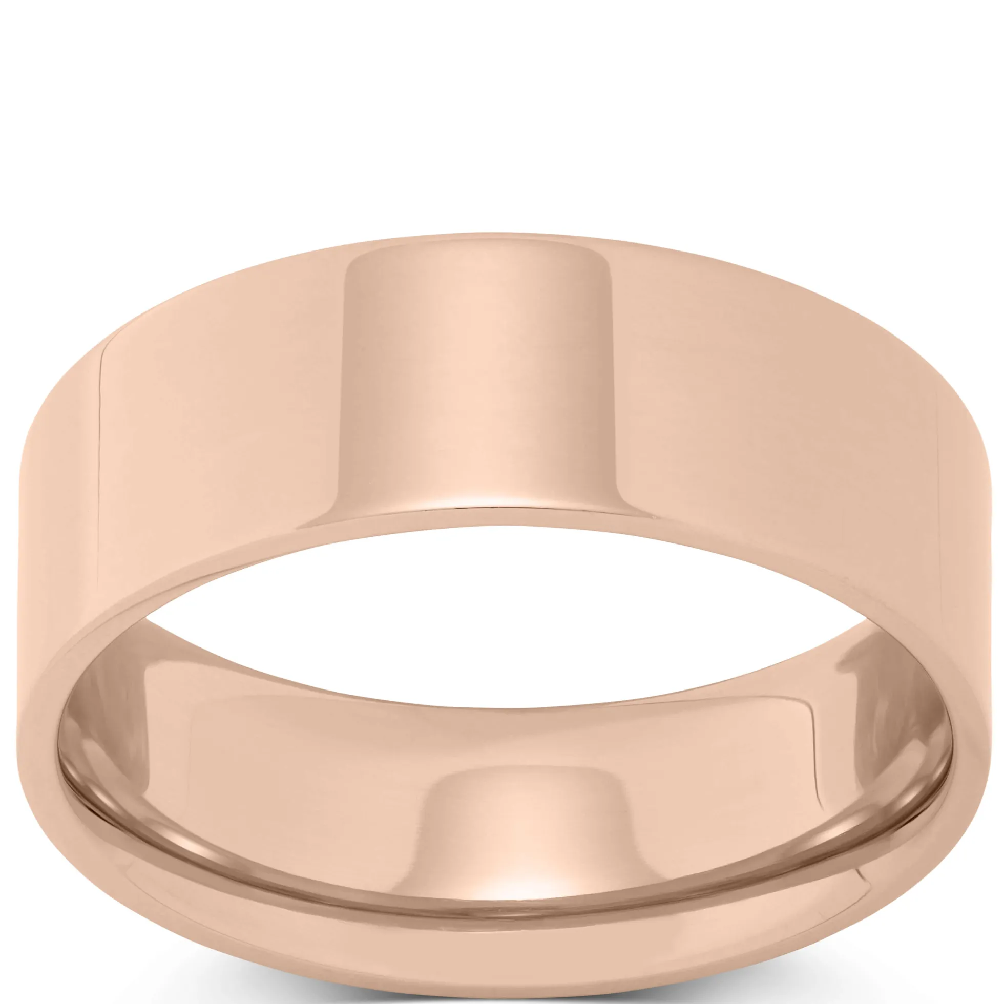Rose Gold Polished Pipe Comfort Fit 7mm Band 18K