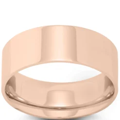 Rose Gold Polished Pipe Comfort Fit 8mm Band 14K