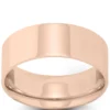 Rose Gold Polished Pipe Comfort Fit 8mm Band 18K