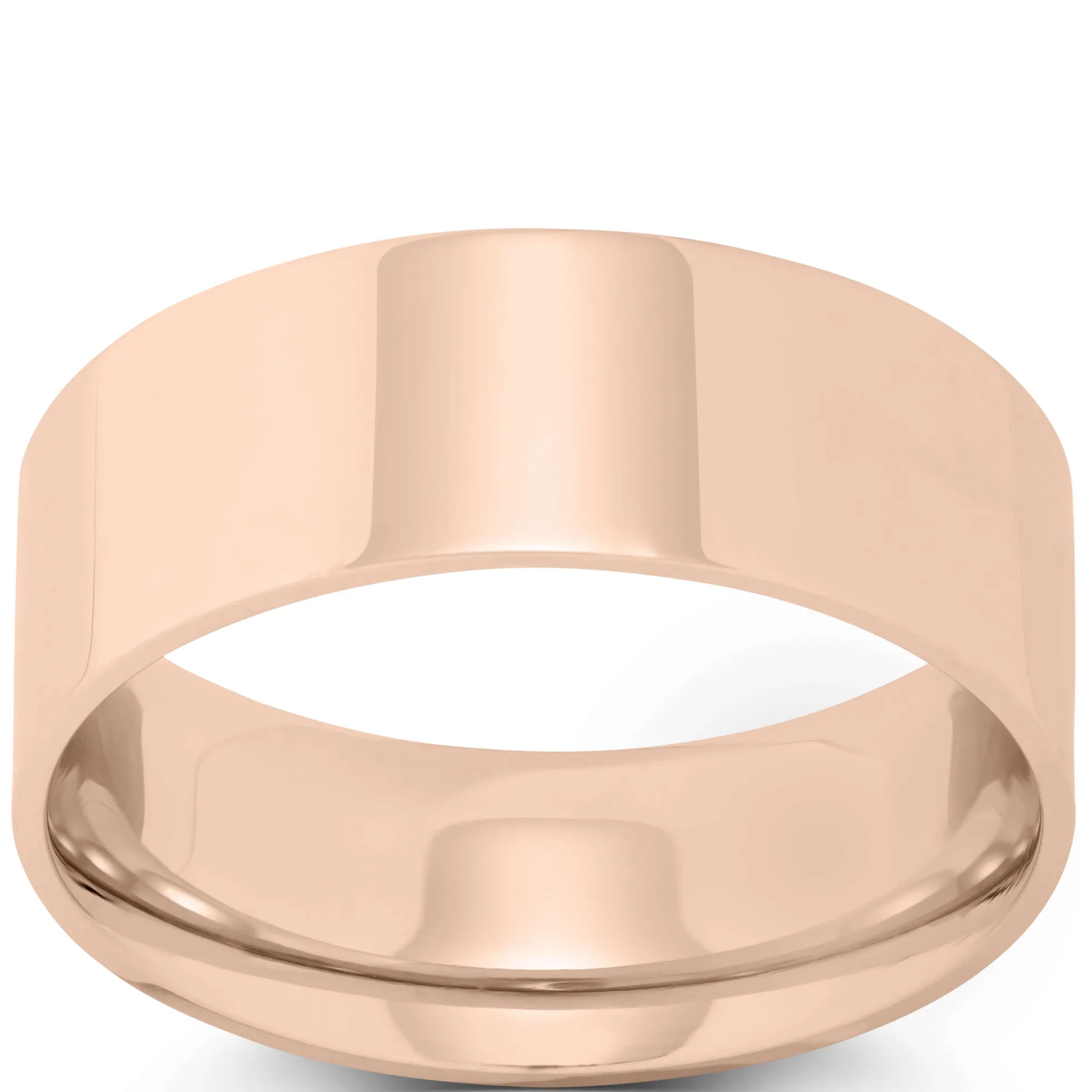 Rose Gold Polished Pipe Comfort Fit 8mm Band 18K