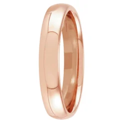 Rose Gold Polished Rounded Comfort Fit 4mm Band 18K