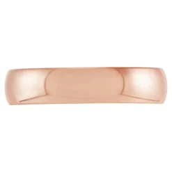 Rose Gold Polished Rounded Comfort Fit 5mm Band 18K