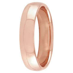 Rose Gold Polished Rounded Comfort Fit 5mm Band 18K