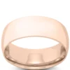 Rose Gold Polished Rounded Comfort Fit 8mm Band 18K
