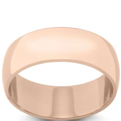 Rose Gold Polished Rounded 7mm Band 14K