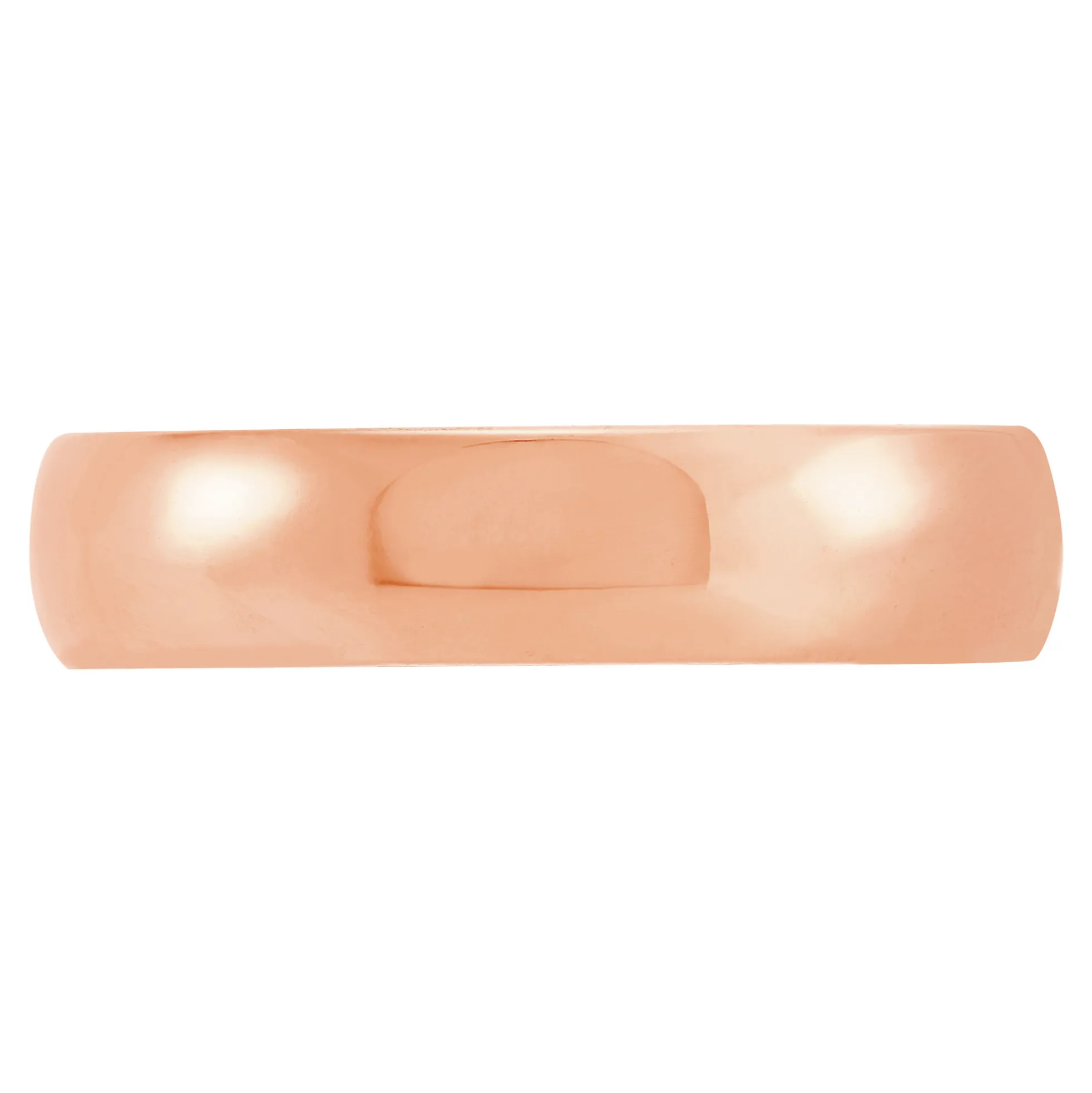 Rose Gold Polished Rounded 5mm Band 18K