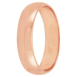 Rose Gold Polished Rounded 5mm Band 18K