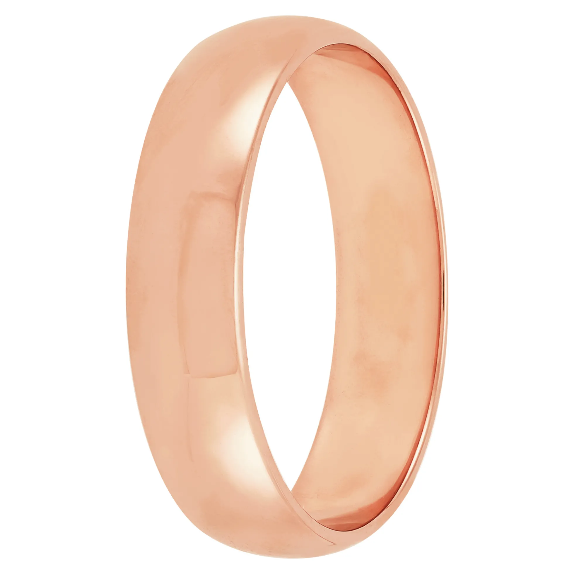 Rose Gold Polished Rounded 5mm Band 18K