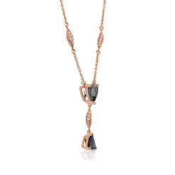Rose Gold Trillion Gemstone & Diamond Twist