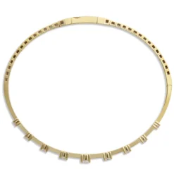 Round Diamond Bangle, 14K Yellow Gold