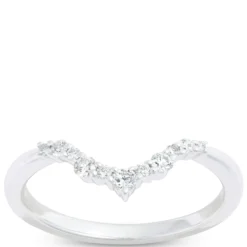 Round Diamond Contour Band, 14K White Gold