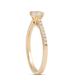Round Diamond Engagement Ring, ½ Carat Total Weight, 14K Yellow Gold