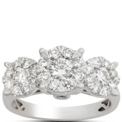 Round Diamond Engagement Ring, 14K White Gold