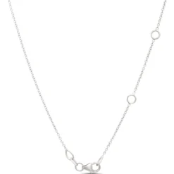 Round Diamond in Graduated Sizes Necklace, 18K White Gold