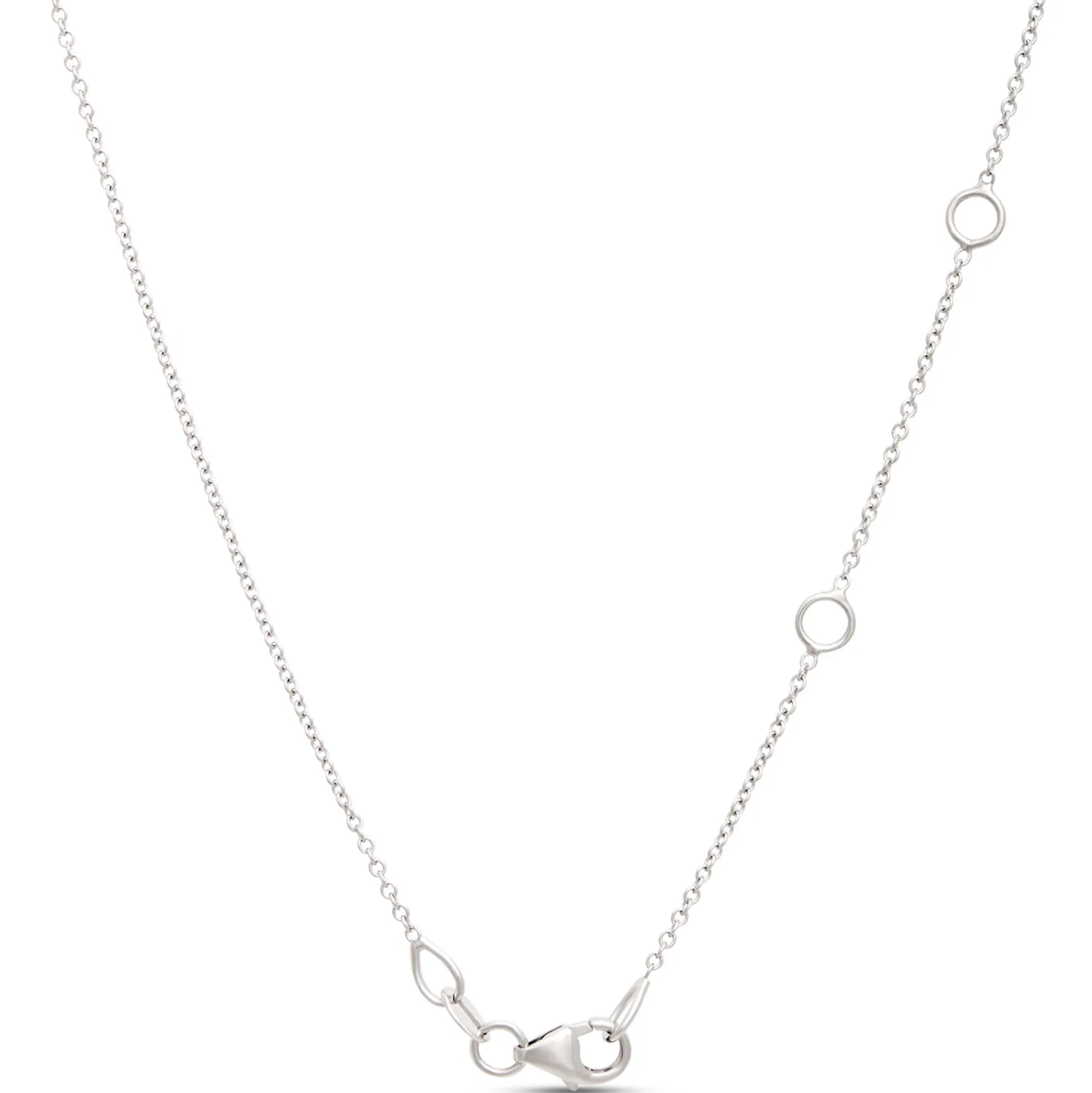 Round Diamond in Graduated Sizes Necklace, 18K White Gold