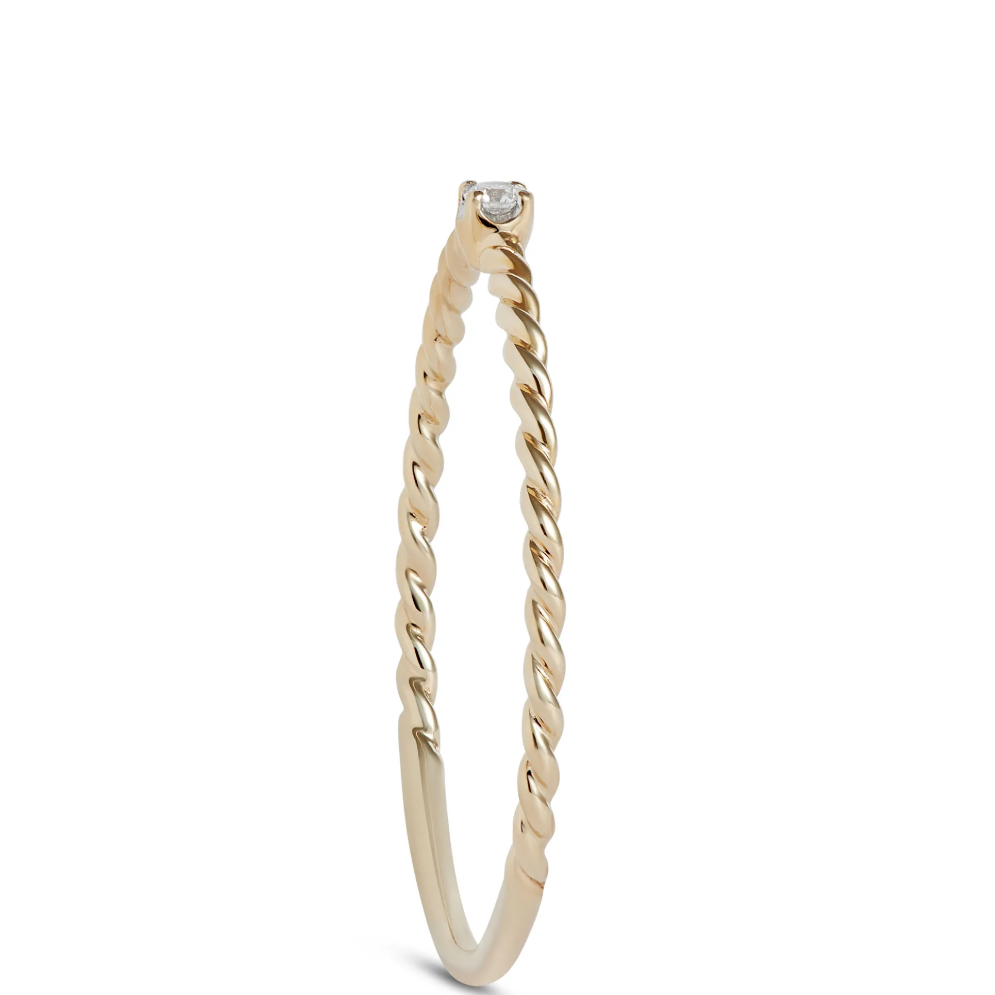 Round Diamond Promise Ring, 14K Yellow and White Gold