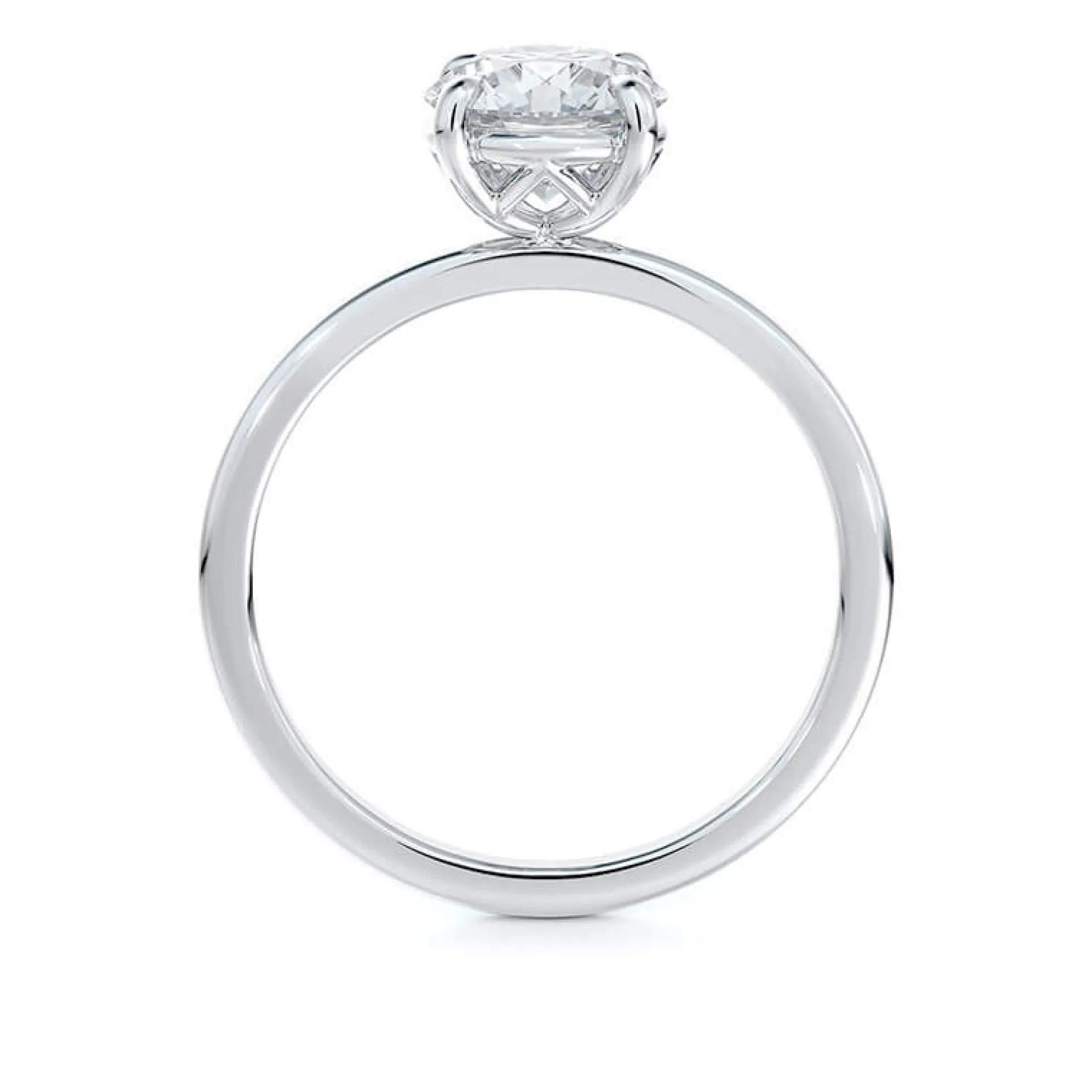 Round Diamond Solitaire Ring, 18K White Gold