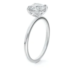 Round Diamond Solitaire Ring, 18K White Gold