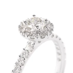 Round Diamond Wedding Band, 14K White Gold