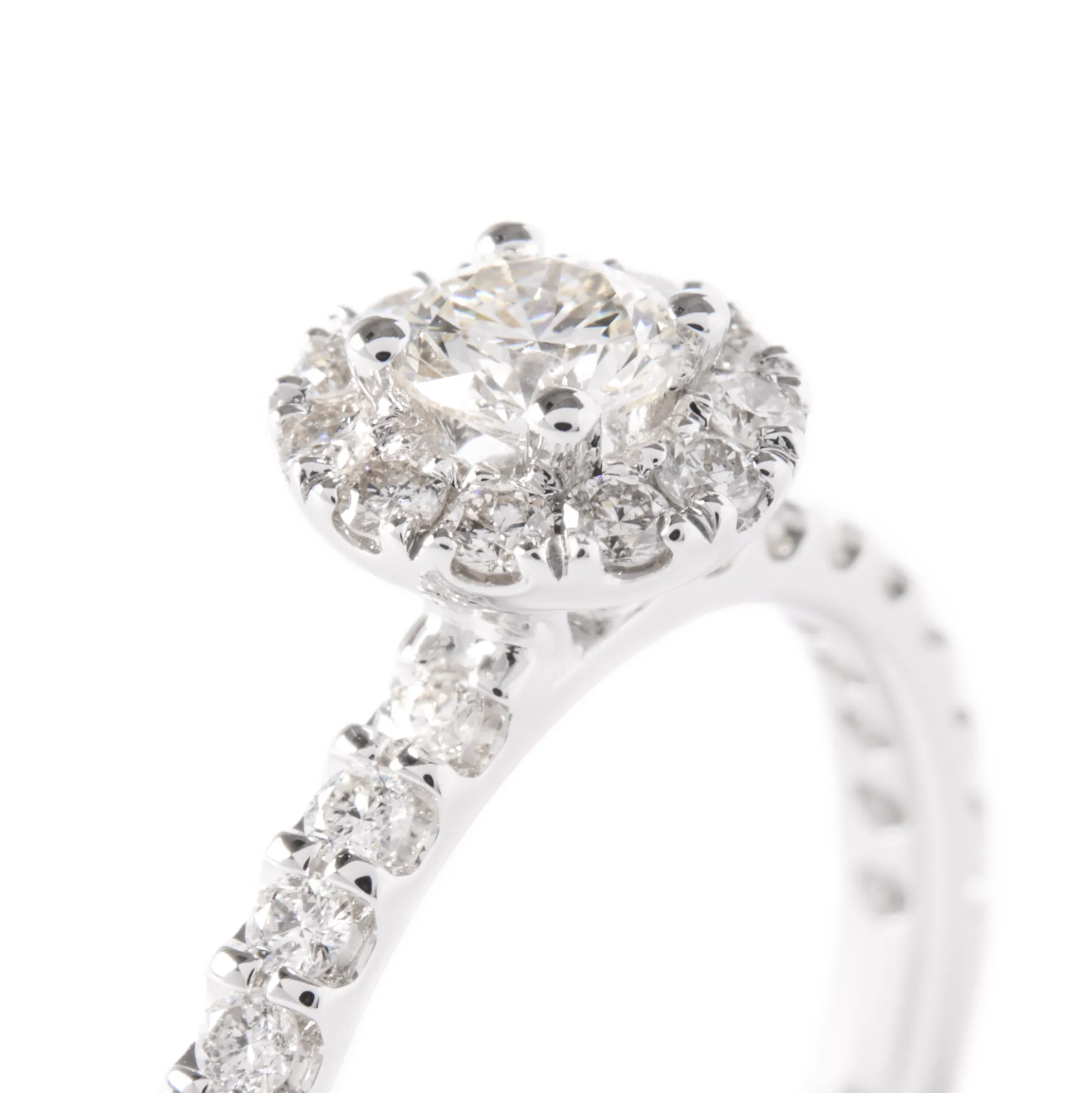 Round Diamond Wedding Band, 14K White Gold