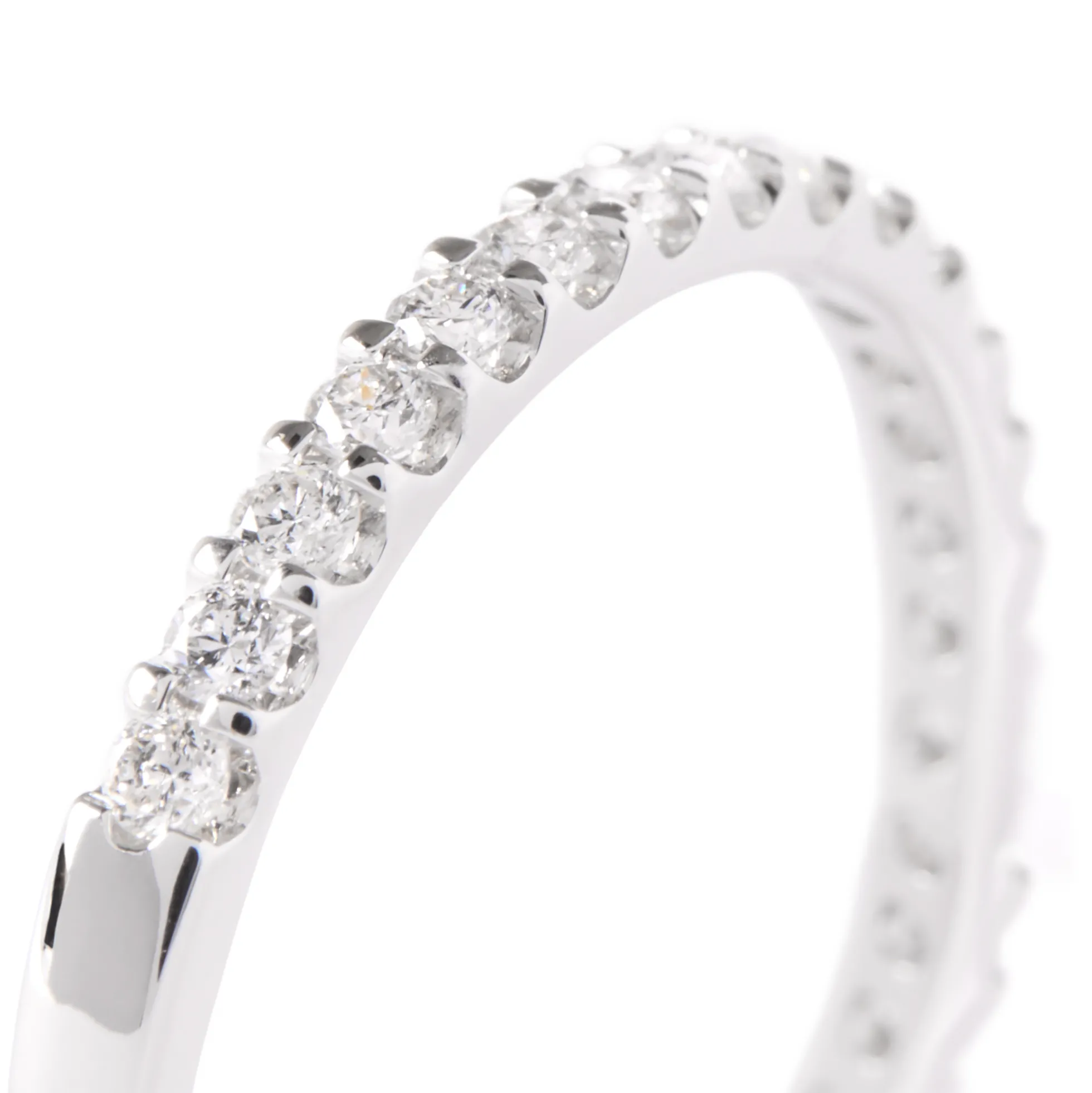 Round Diamond Wedding Band, 14K White Gold
