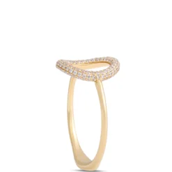 Round Open Center Diamond Ring, 14K Yellow Gold Size 7
