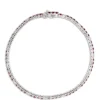 Round Ruby and Diamond Bracelet, 14K White Gold
