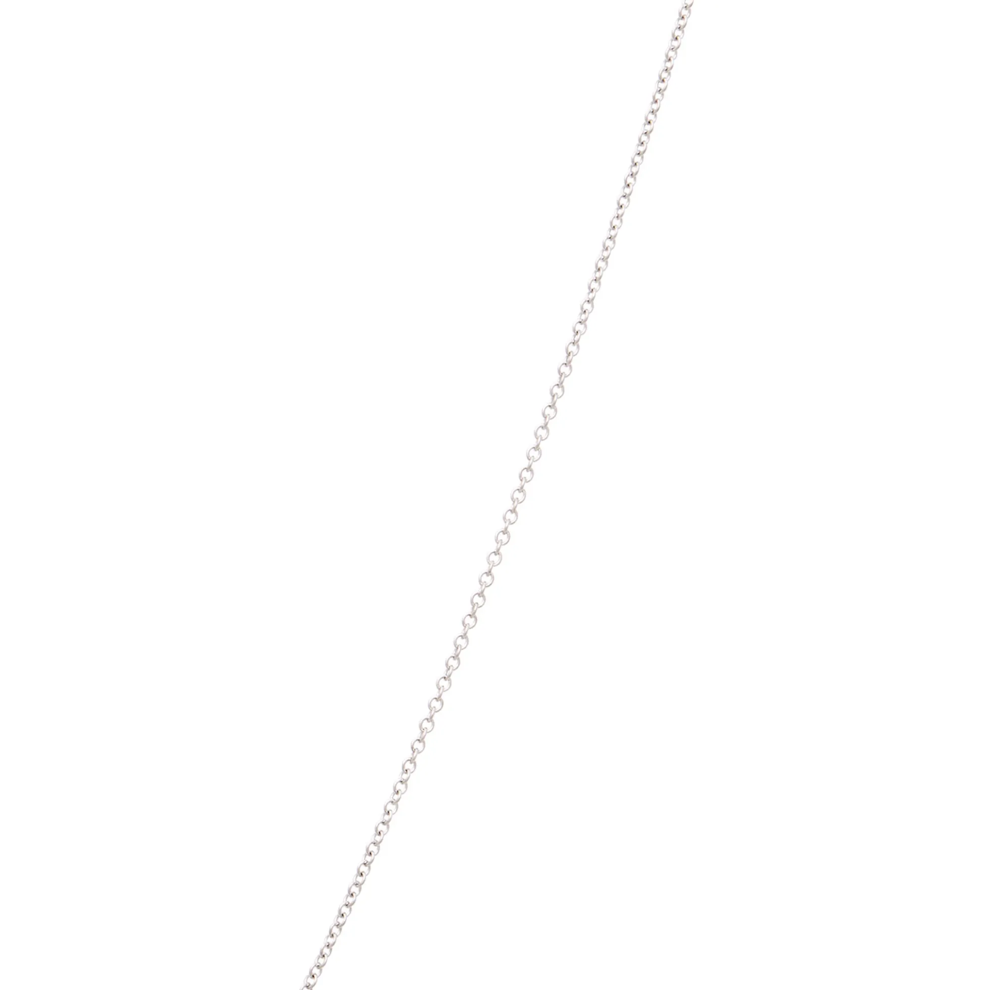 Round Sapphire and Diamond Necklace, ½ Carat, 18K White Gold