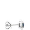 Round Sapphire and Diamond Stud Earrings, 14K White Gold