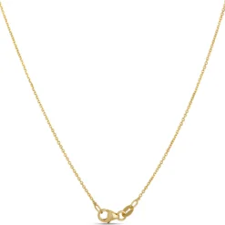 Round Sapphire Diamond Halo Pendant Necklace, 14K Yellow Gold