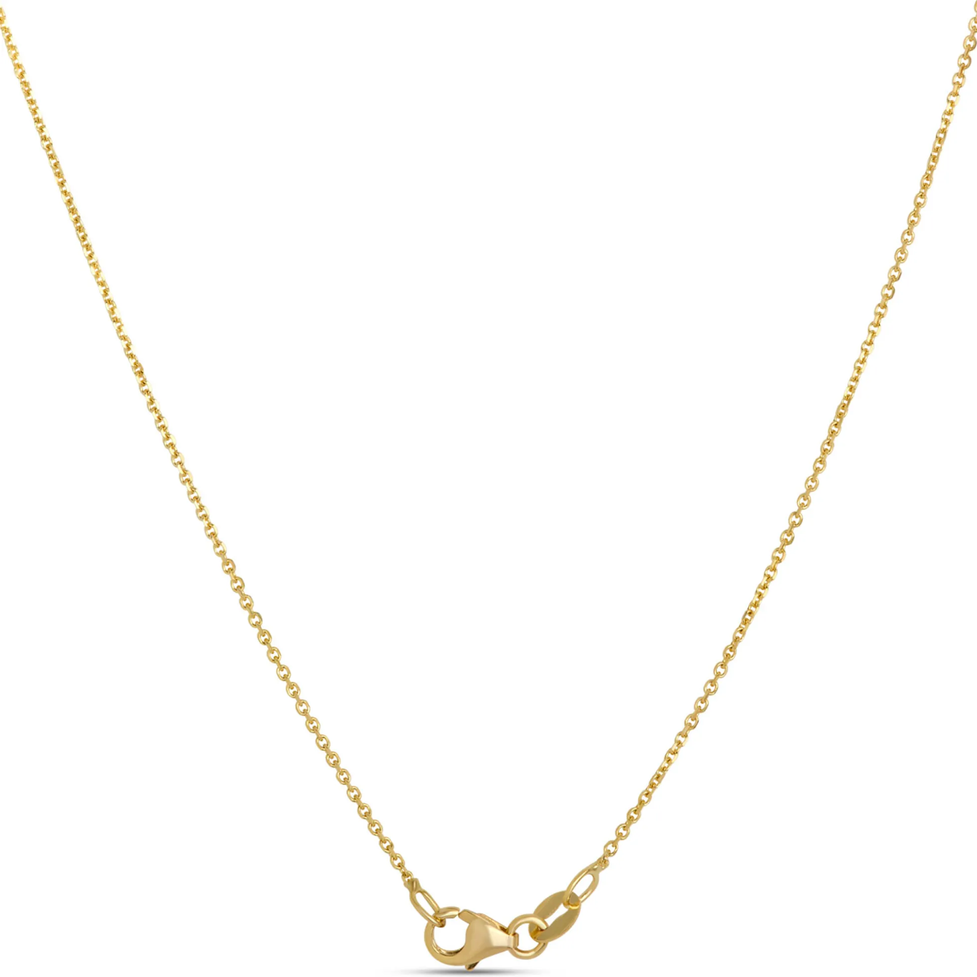 Round Sapphire Diamond Halo Pendant Necklace, 14K Yellow Gold