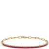 Ruby and Paperclip Link Bracelet, 14K Yellow Gold