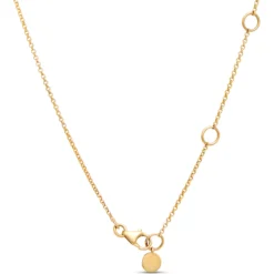 Ruby and Round Diamond Station Necklace, 14K Yellow Gold