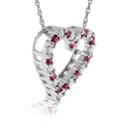 Ruby & Diamond Heart Pendant 14K