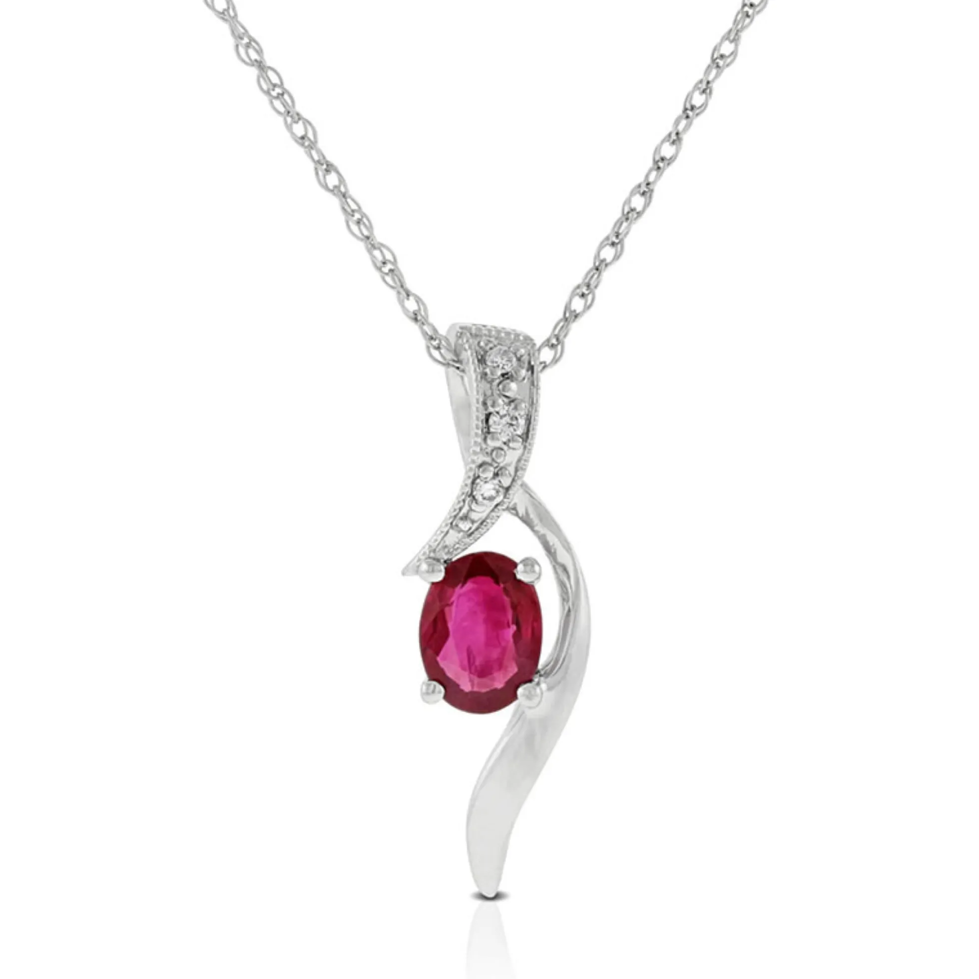 Ruby & Diamond Pendant 14K