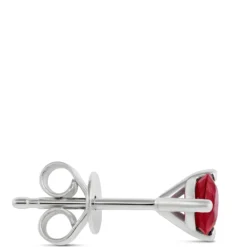 Ruby Martini Studs, 14K White Gold