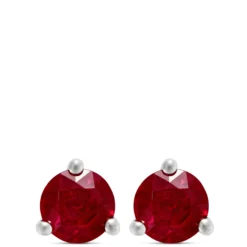 Ruby Martini Studs, 14K White Gold