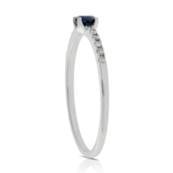 Sapphire & Diamond Band 14K