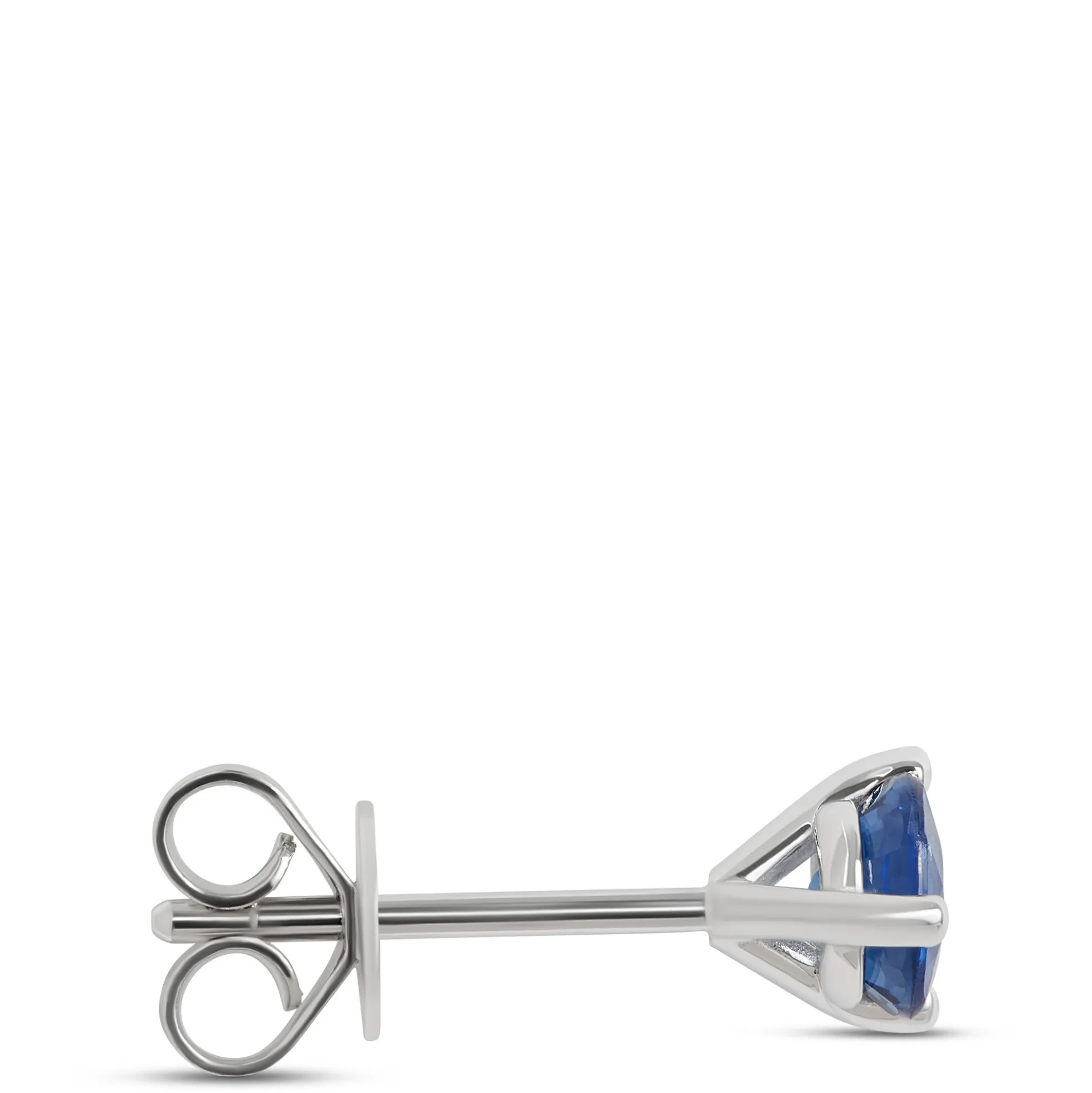 Sapphire Stud Earrings, 14K White Gold