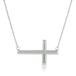 Sideways Cross Necklace 14K