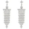 Silk Mesh Diamond Earrings, 14K White Gold