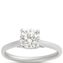 Solitaire Diamond Engagement Ring, Platinum